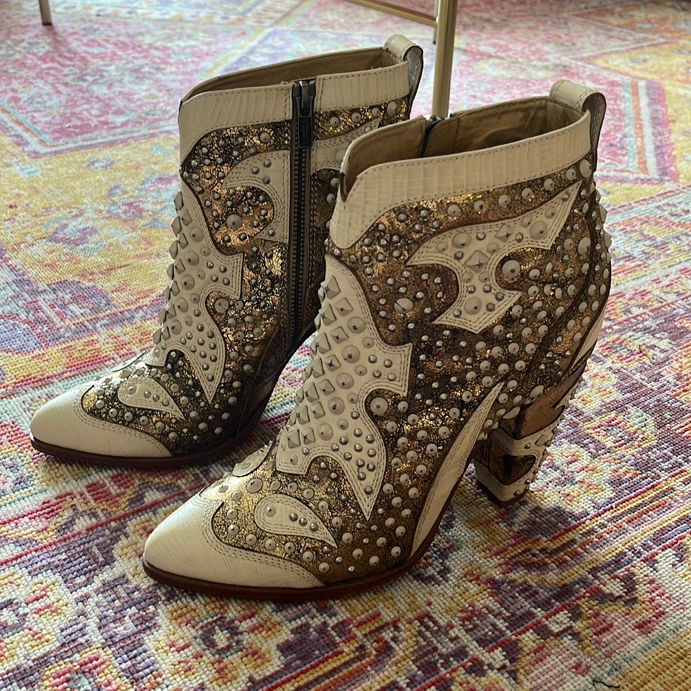 Frye Remy Western Style Studded Ankle Boots